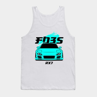 Front cyan rx7 fd3s Tank Top